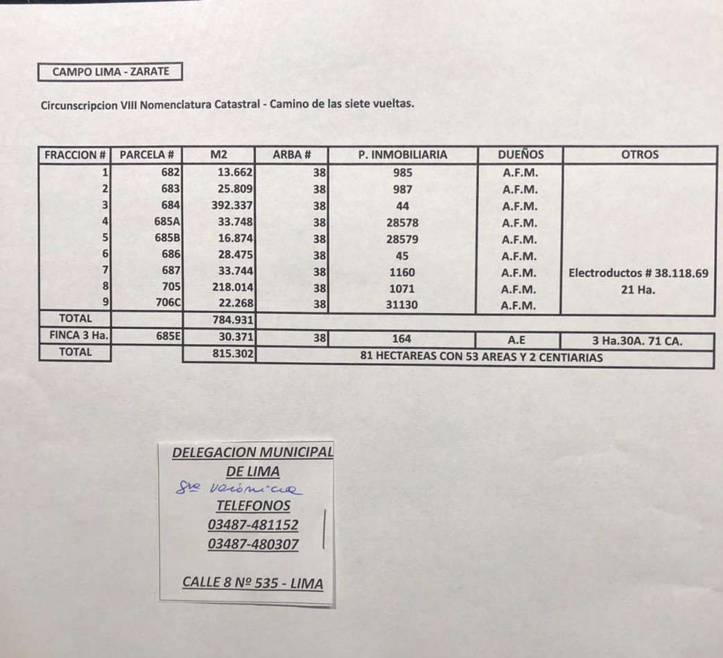 CAMPO EN LIMA, ZARATE 83 HECTAREAS, C/ PEQUEÑA CASA